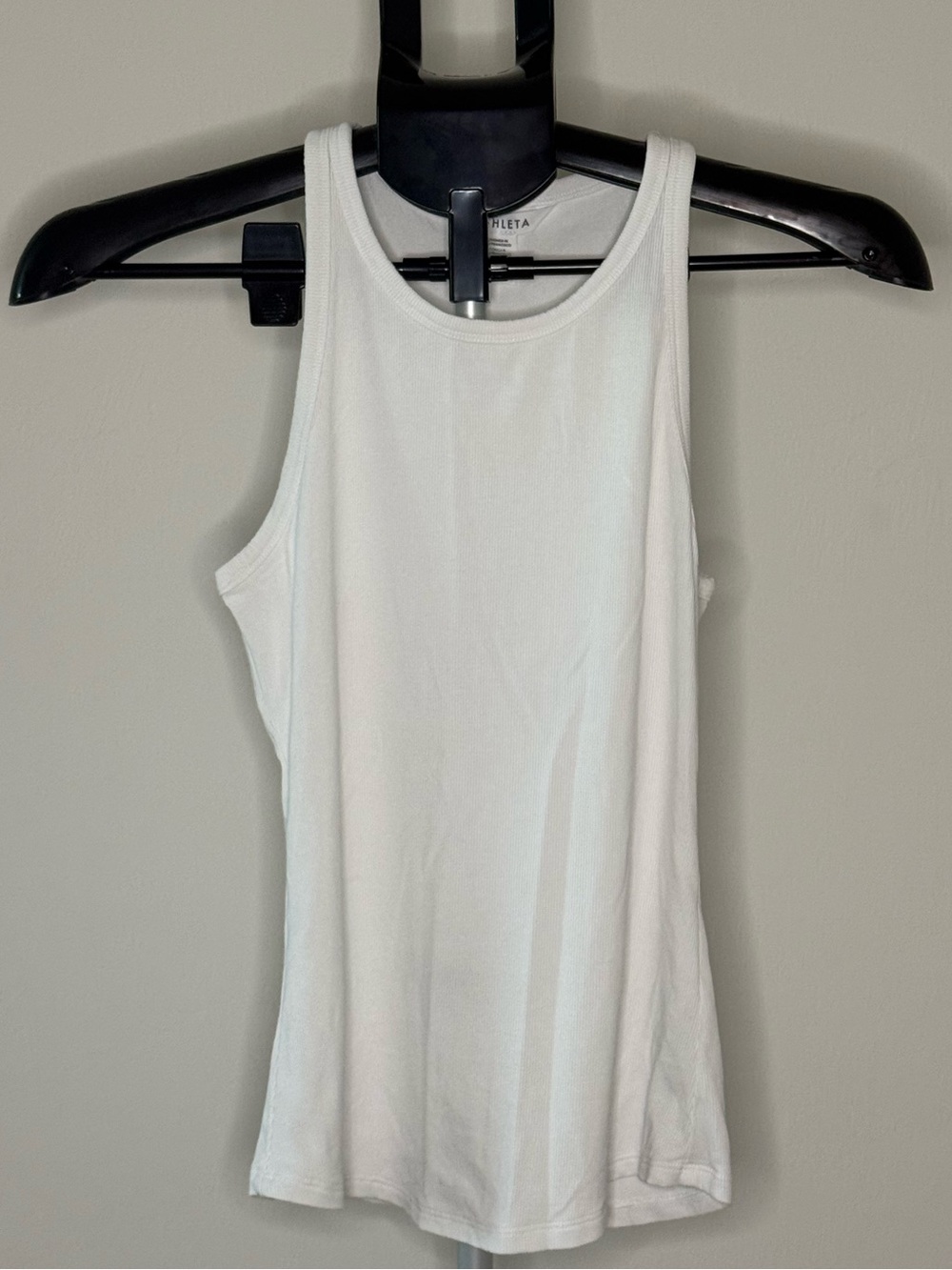 Athleta White Ribbed Racerback Tank XXS | Soft Stretch Athleisure Top